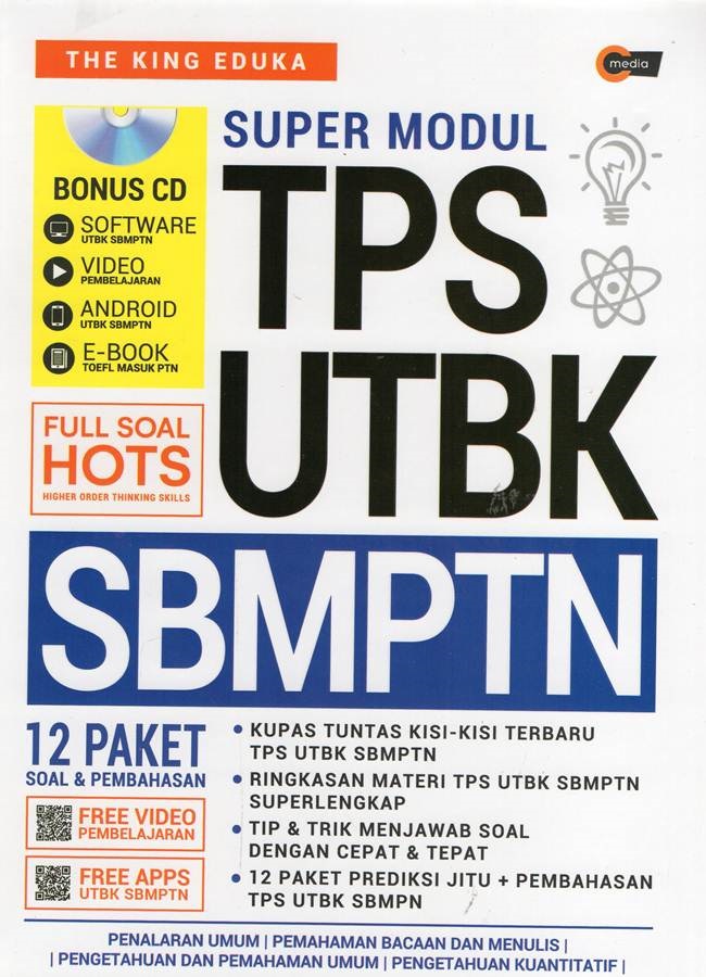 Super Modul Tps Utbk Sbmptn Plus Cd 12 Paket Soal&Pembahasan